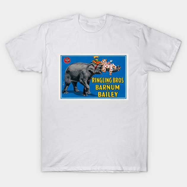 Ringling Bros. and Barnum and Bailey Elephant USA Vintage Poster T-Shirt by vintagetreasure